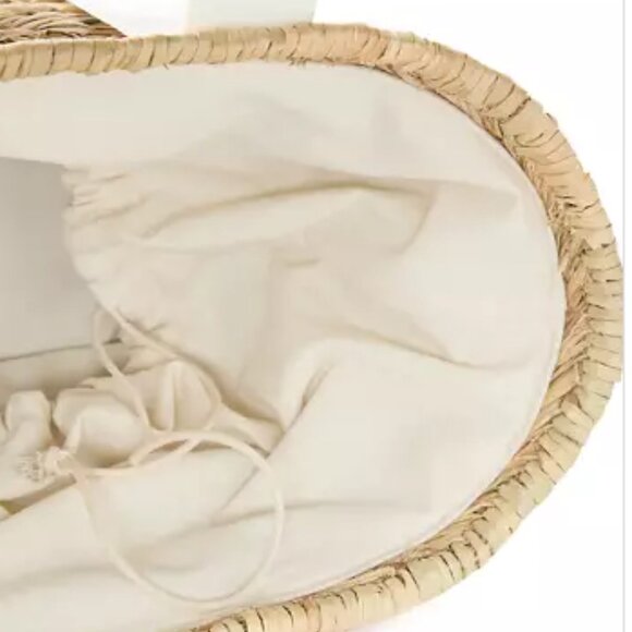 Straw Bucket Crossbody with Color Handle - Picture 4 of 6